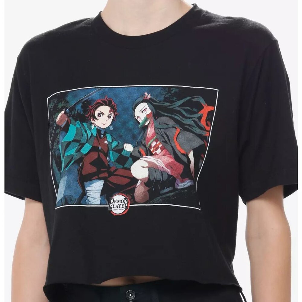 Demon Slayer: Kimetsu No Yaiba Kamado Siblings Crop Girls T-Shirt